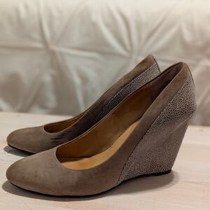 Audrey Brooke Grey Wedge Heels Size 8.5